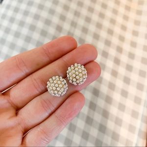 Gold and Pearl Stud Earrings